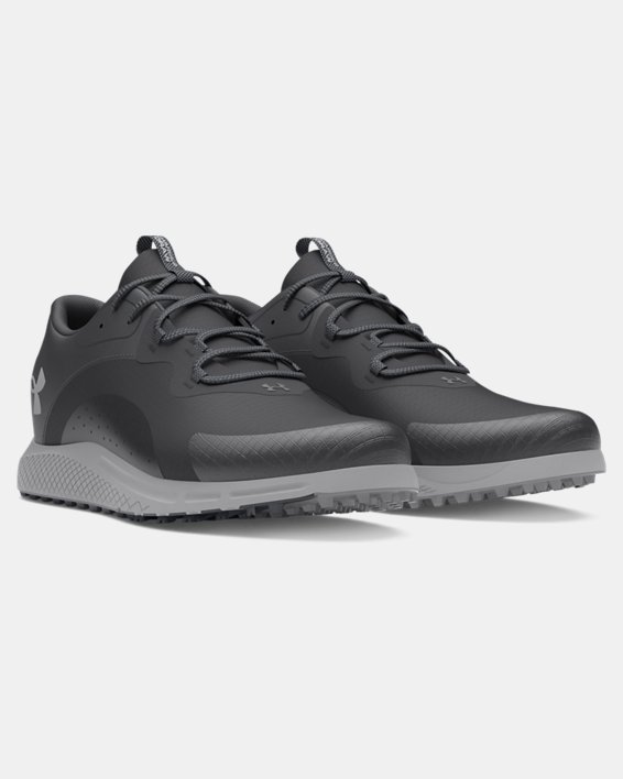 Men's UA Charged Draw 2 Spikeless Golf Shoes in Black image number 3